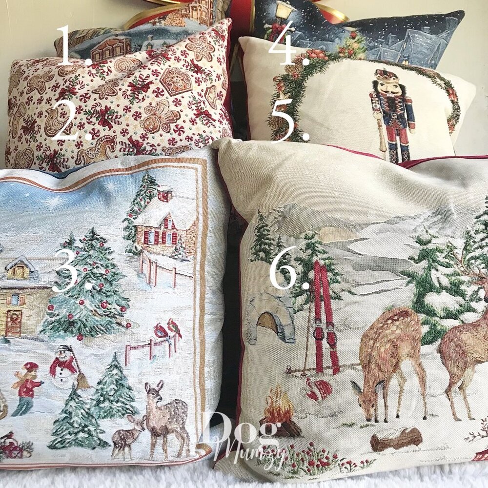 Choose 1 CALDEIRA Luxury Cross-stitch Embroidered Tapestry Pillow